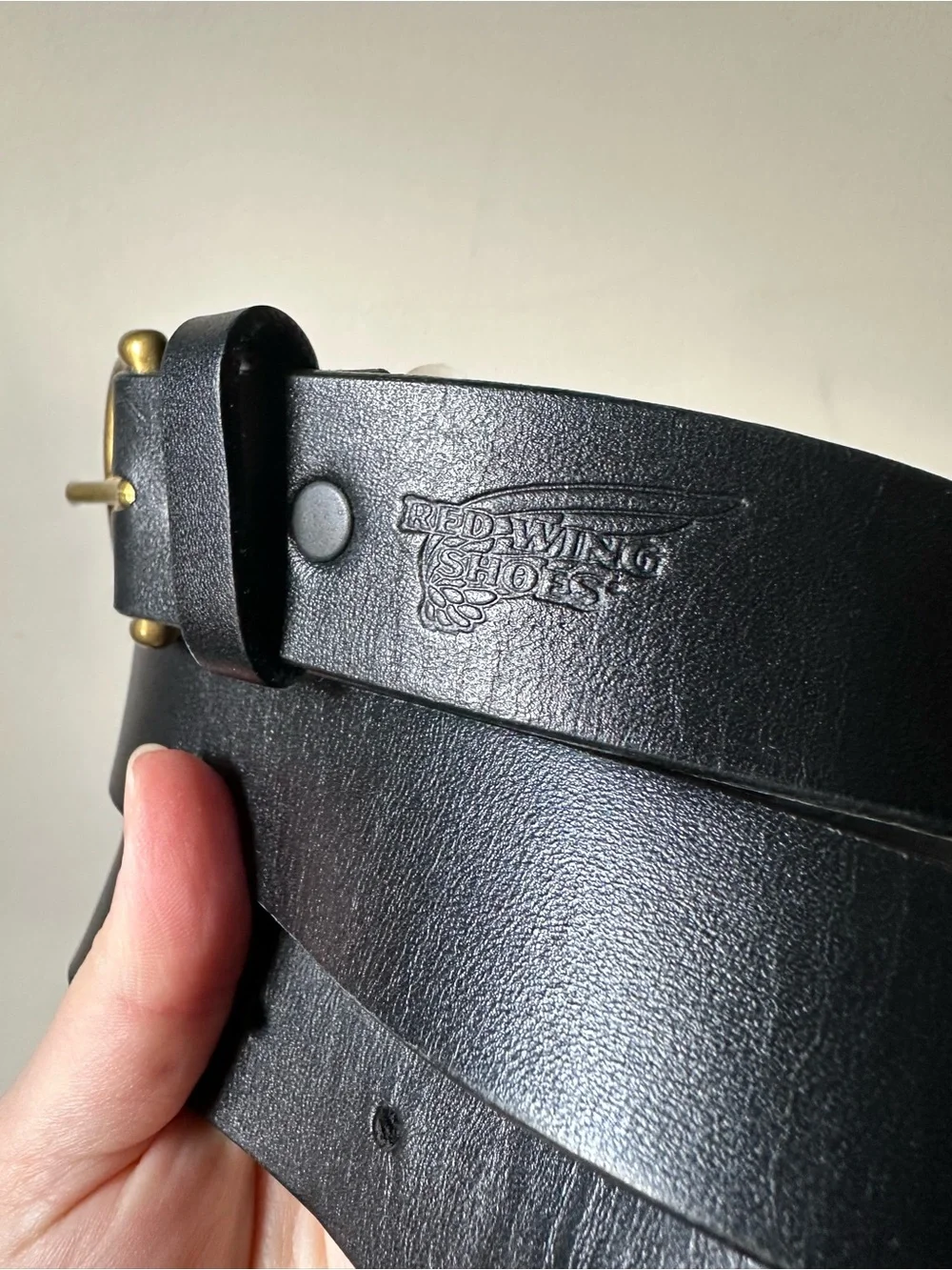 Red Wing Shoes Black Leather Belt Waist 42